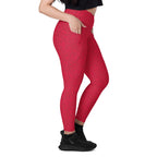 [Wild Side] Crimson Roar Crossover Leggings with Pockets