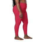 [Wild Side] Crimson Roar Crossover Leggings with Pockets