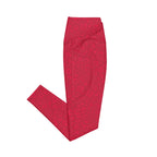 [Wild Side] Crimson Roar Crossover Leggings with Pockets
