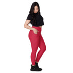 [Wild Side] Crimson Roar Crossover Leggings with Pockets