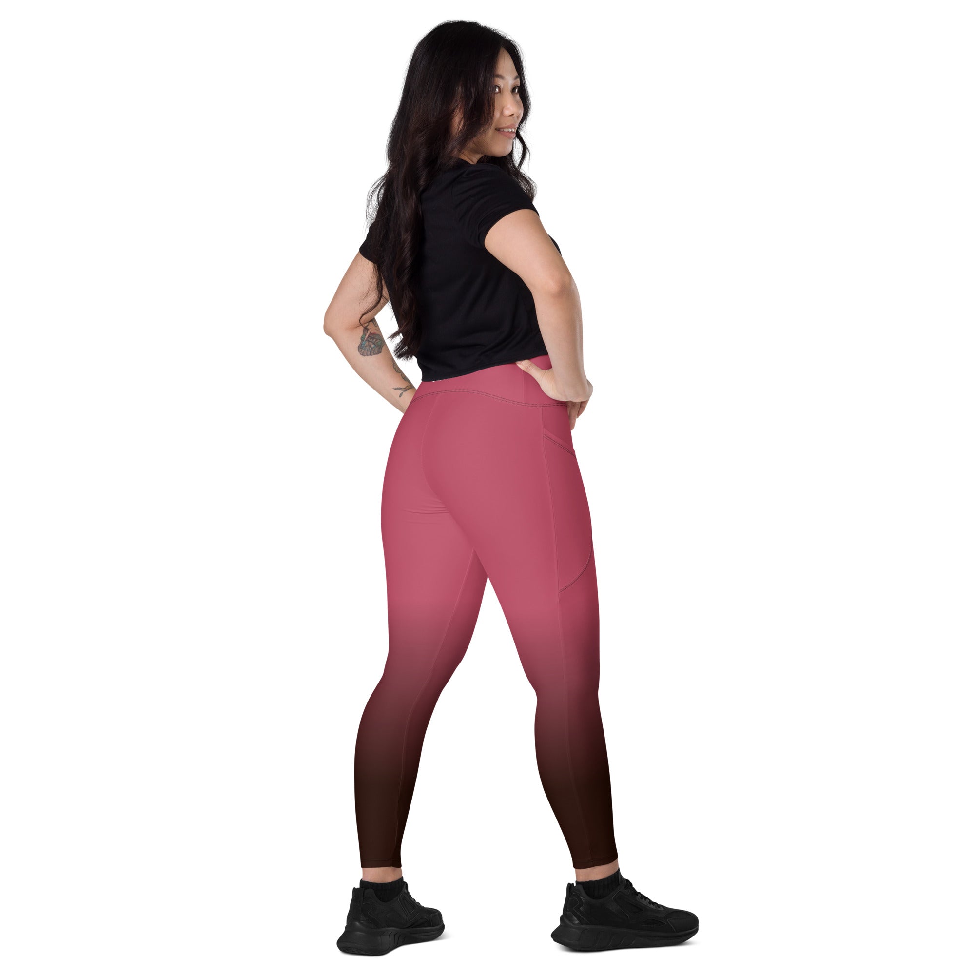 [THC Basics] Blush Latte Crossover Leggings with Pockets