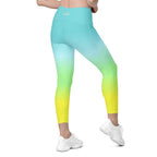[THC Basics] Tropical Wave Crossover Leggings with Pockets