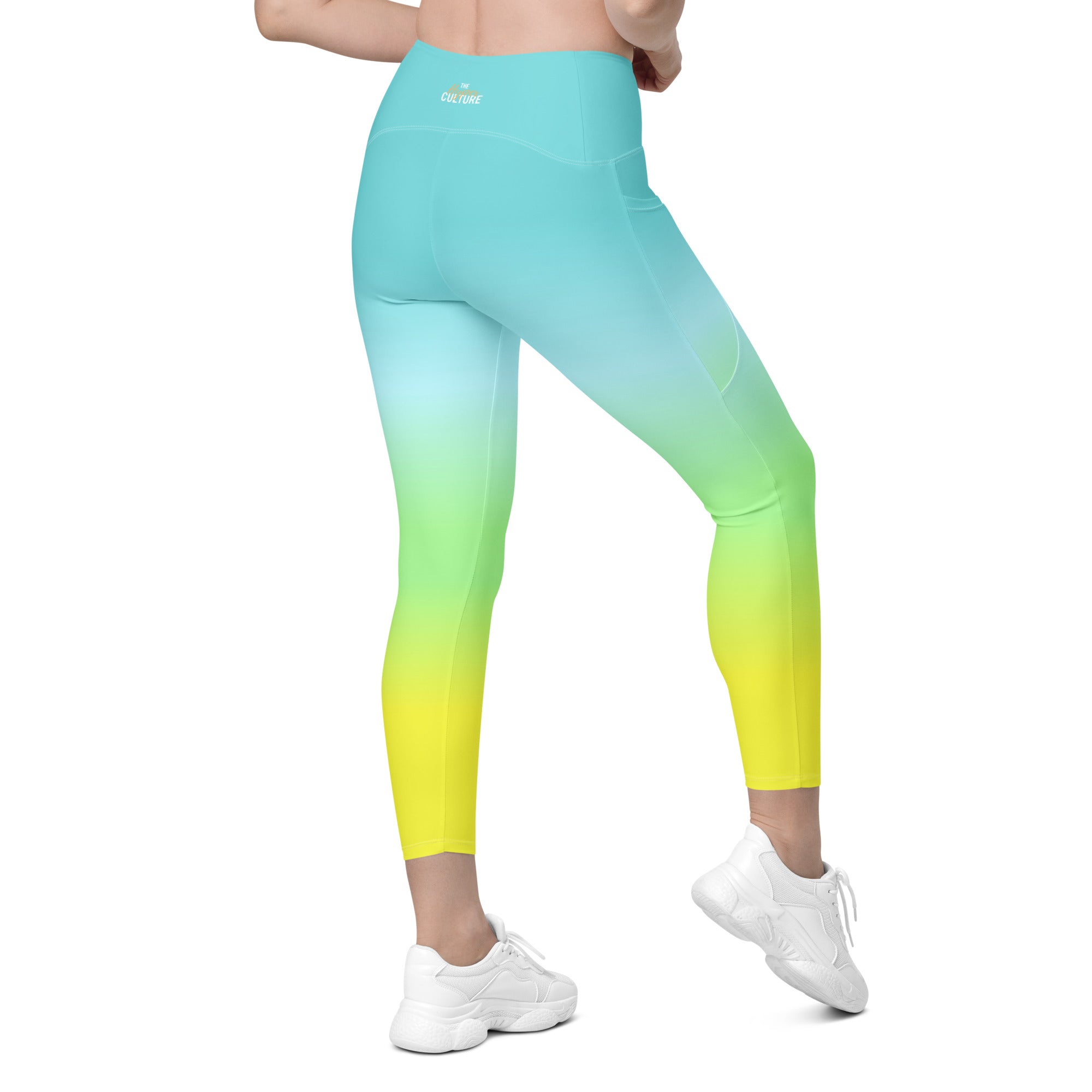 [THC Basics] Tropical Wave Crossover Leggings with Pockets