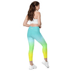 [THC Basics] Tropical Wave Crossover Leggings with Pockets
