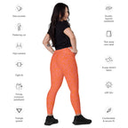 [GeoModa] Coral Crush Crossover Leggings with Pockets