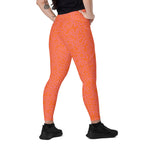[GeoModa] Coral Crush Crossover Leggings with Pockets