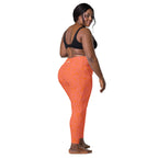 [GeoModa] Coral Crush Crossover Leggings with Pockets