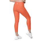 [GeoModa] Coral Crush Crossover Leggings with Pockets