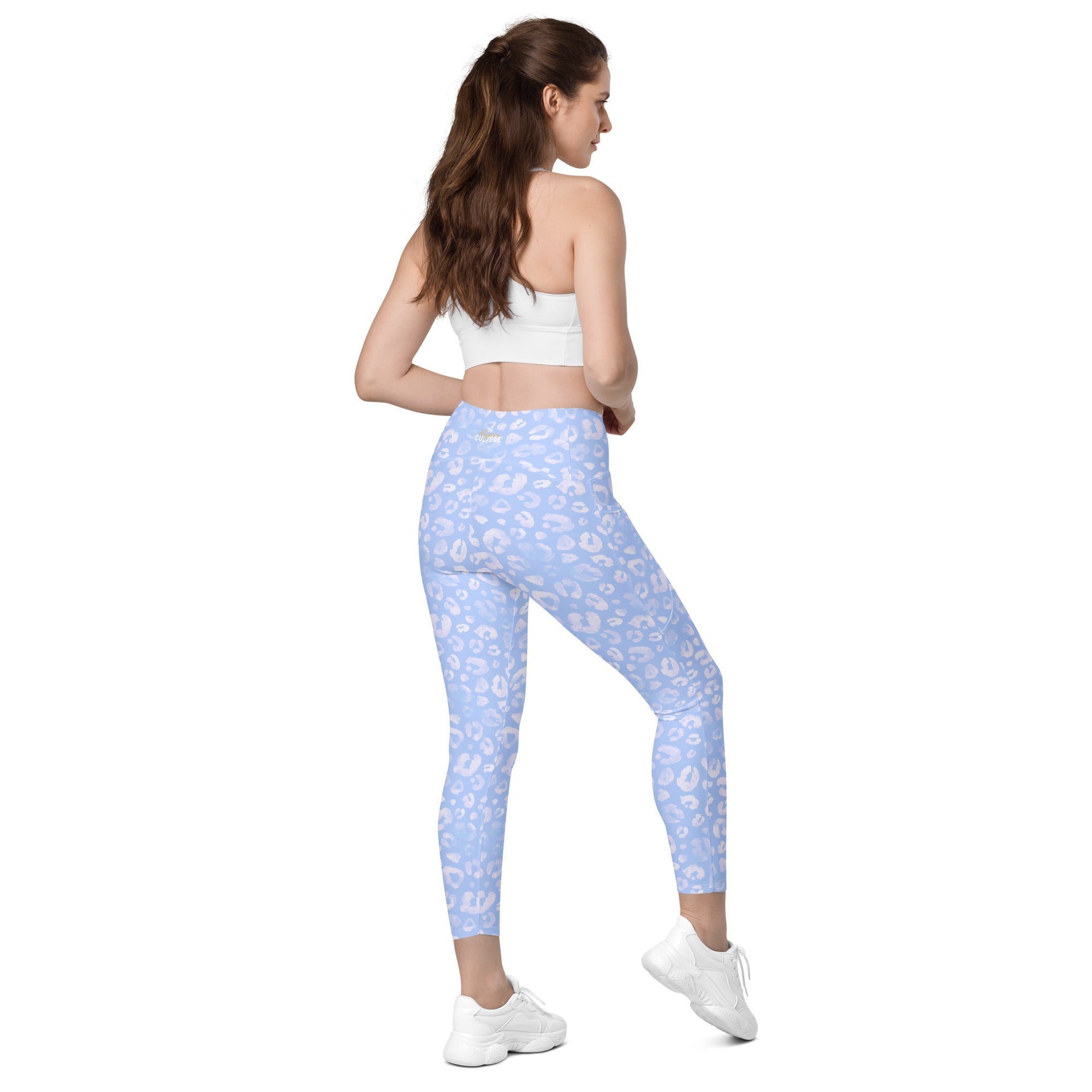 [Wild Side] Azure Roar Crossover Leggings with Pockets