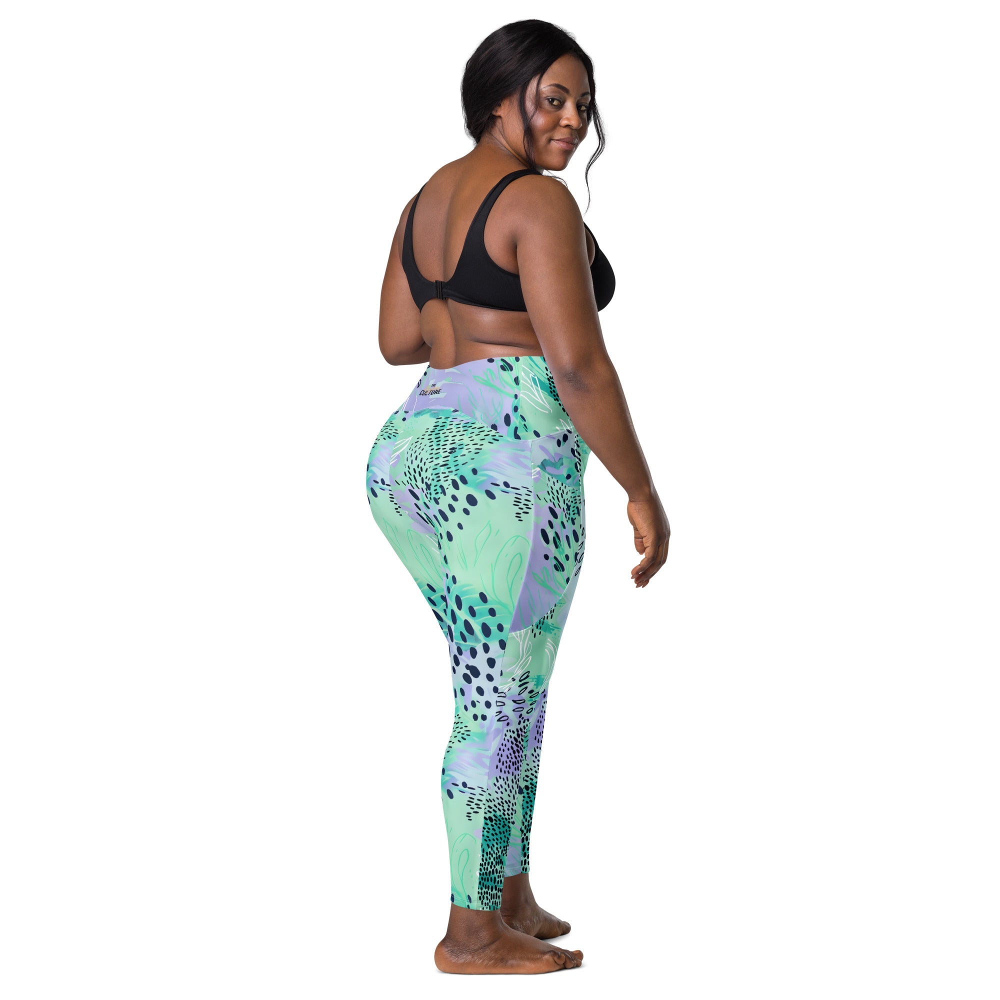 [Wild Side] Wild Whimsy Crossover Leggings with Pockets