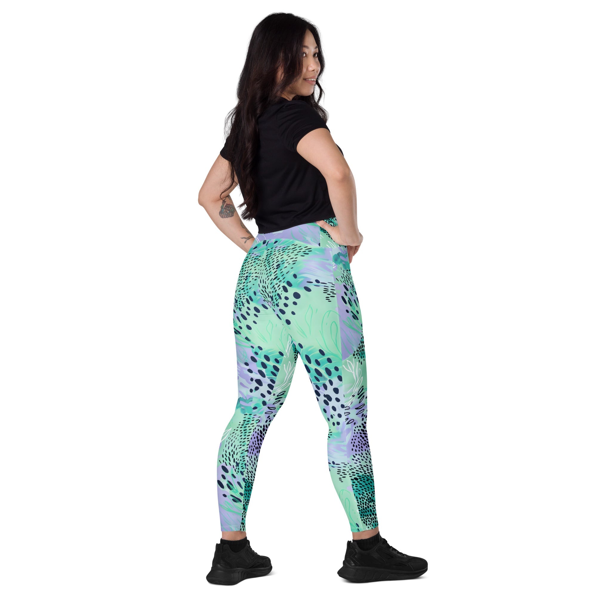 [Wild Side] Wild Whimsy Crossover Leggings with Pockets