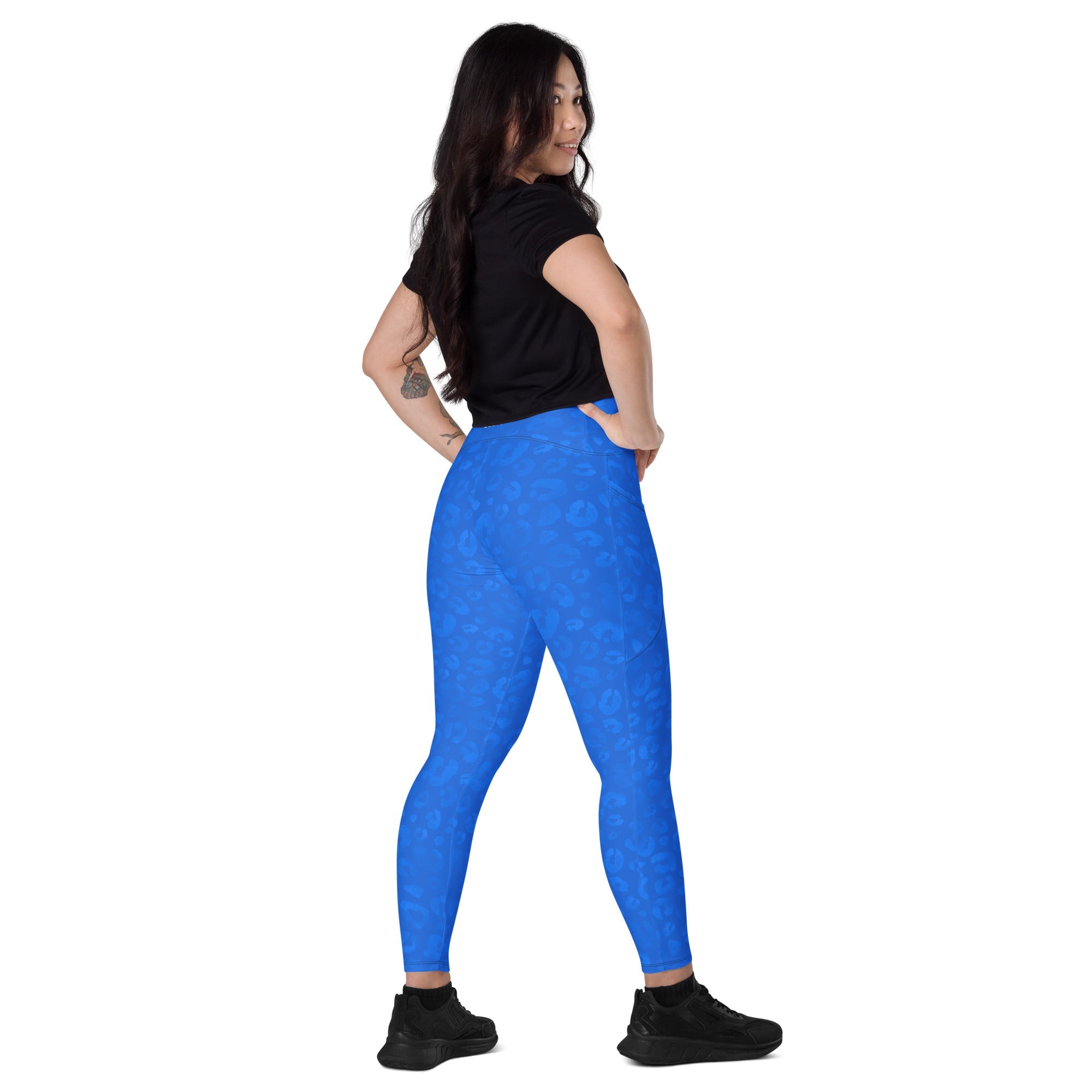 [Wild Side] Cerulean Spots Crossover Leggings with Pockets