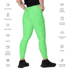 [Wild Side] Green Safari Crossover Leggings with Pockets