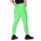 [Wild Side] Green Safari Crossover Leggings with Pockets
