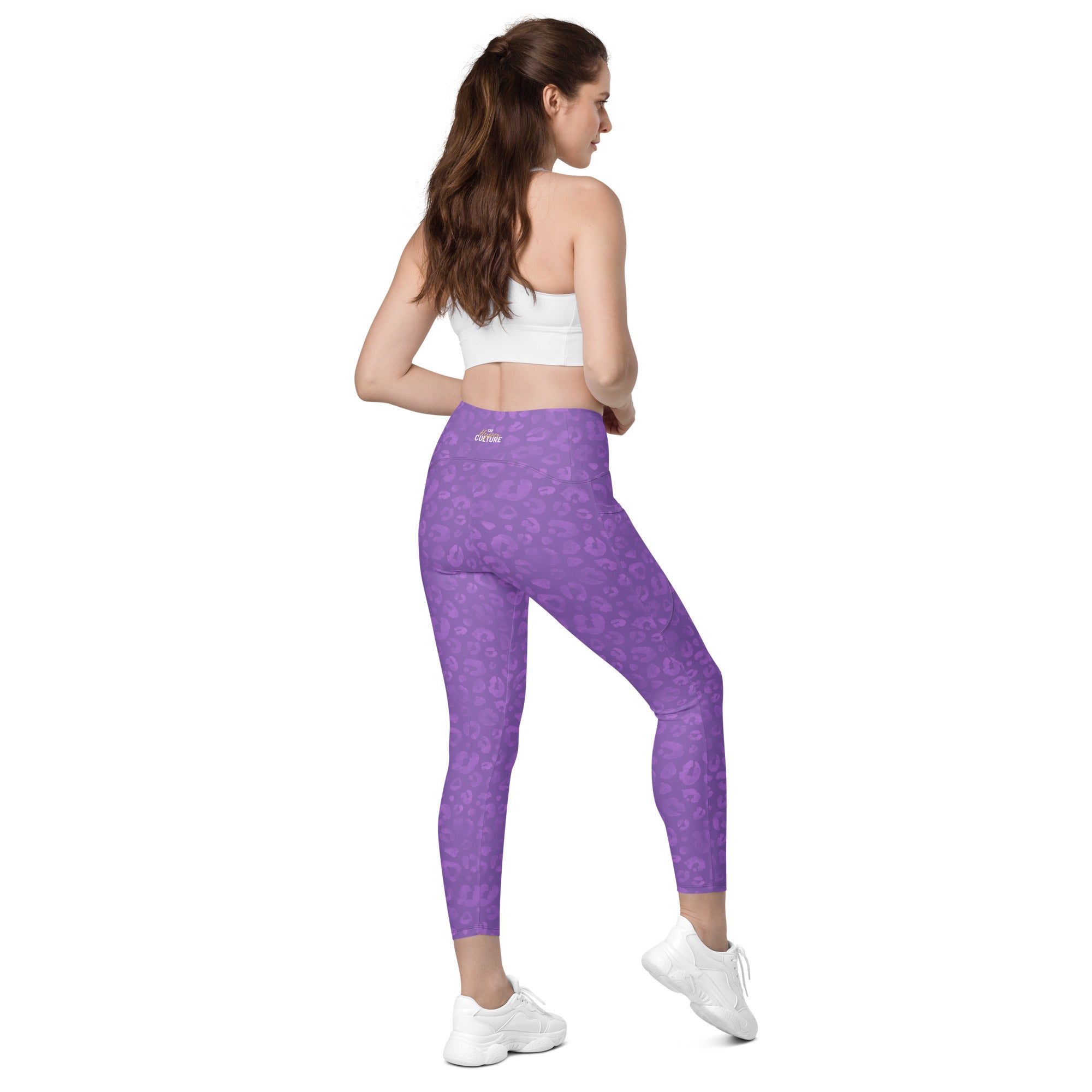 [Wild Side] Purple Roar Crossover Leggings with Pockets
