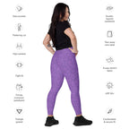 [Wild Side] Purple Roar Crossover Leggings with Pockets