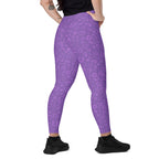 [Wild Side] Purple Roar Crossover Leggings with Pockets
