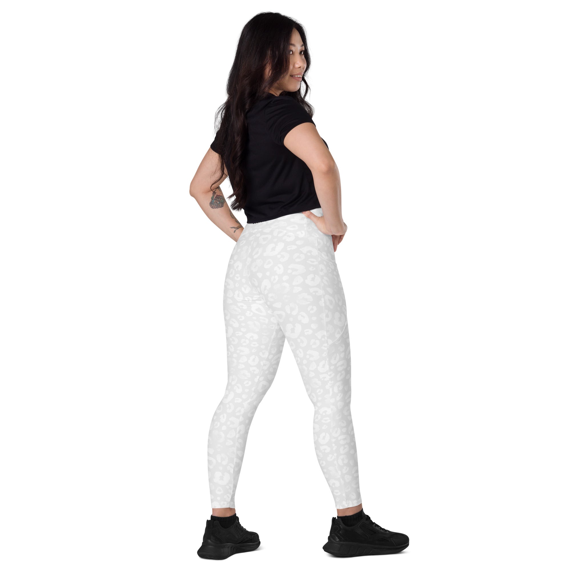 [Wild Side] Ivory Roar Crossover Leggings with Pockets