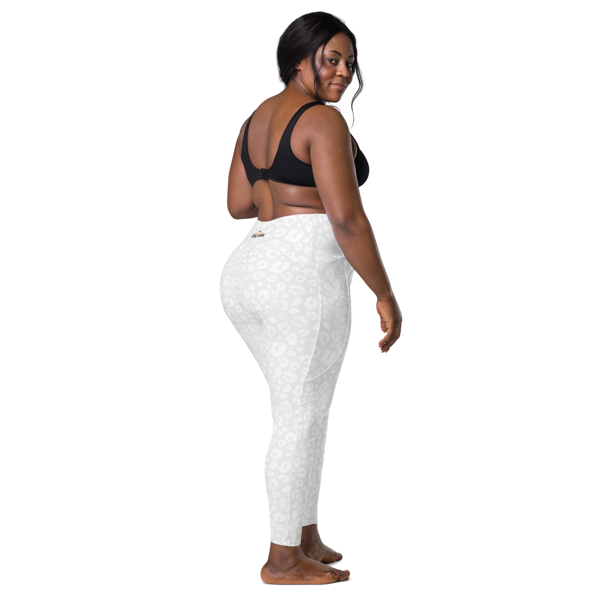 [Wild Side] Ivory Roar Crossover Leggings with Pockets