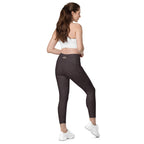 [Wild Side] Mocha Spots Crossover Leggings with Pockets