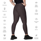 [Wild Side] Mocha Spots Crossover Leggings with Pockets