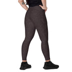 [Wild Side] Mocha Spots Crossover Leggings with Pockets