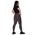 [Wild Side] Mocha Spots Crossover Leggings with Pockets
