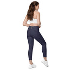 [Wild Side] Indigo Roar Crossover Leggings with Pockets