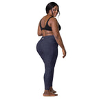 [Wild Side] Indigo Roar Crossover Leggings with Pockets