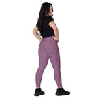 [Wild Side] Burgundy Roar Crossover Leggings with Pockets