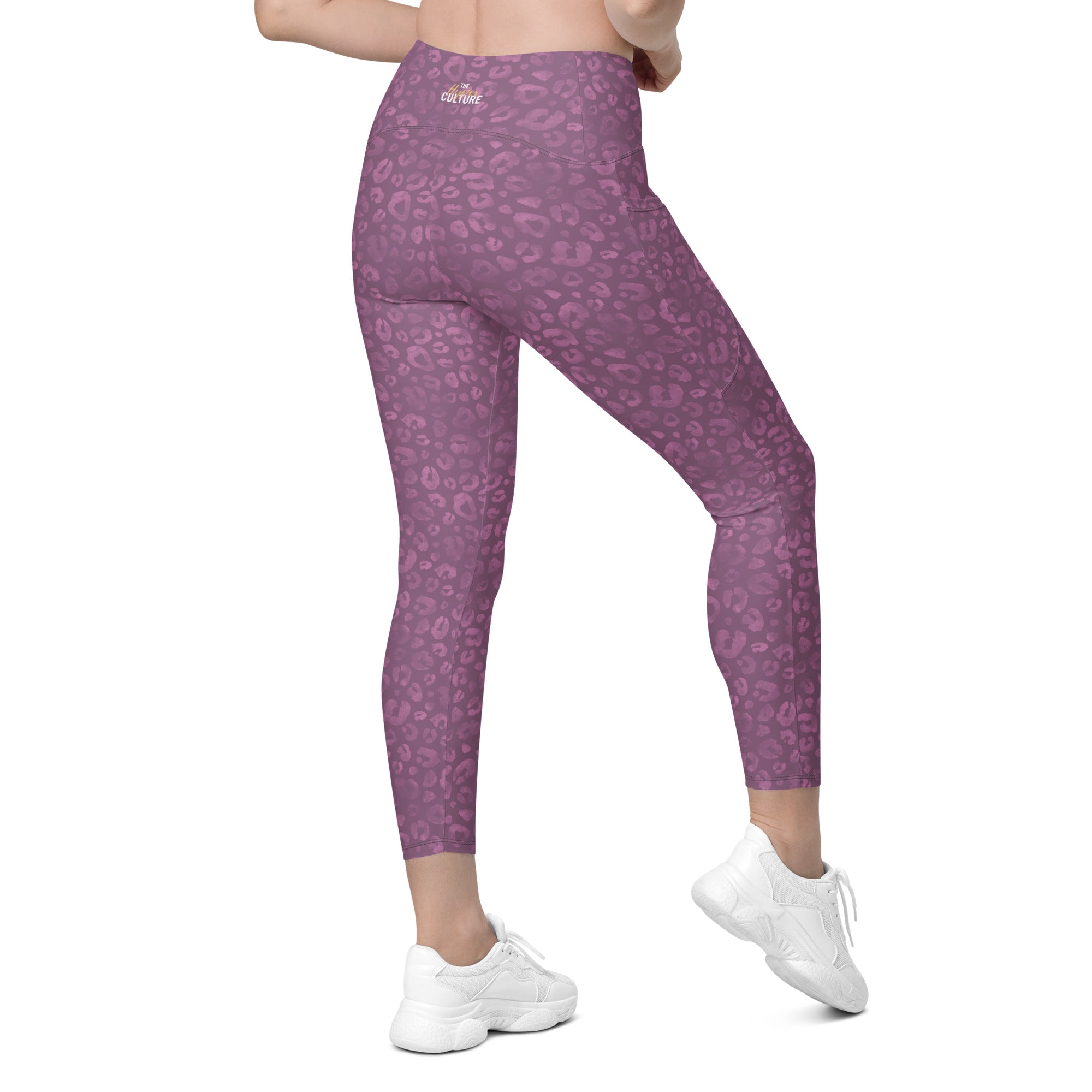 [Wild Side] Burgundy Roar Crossover Leggings with Pockets