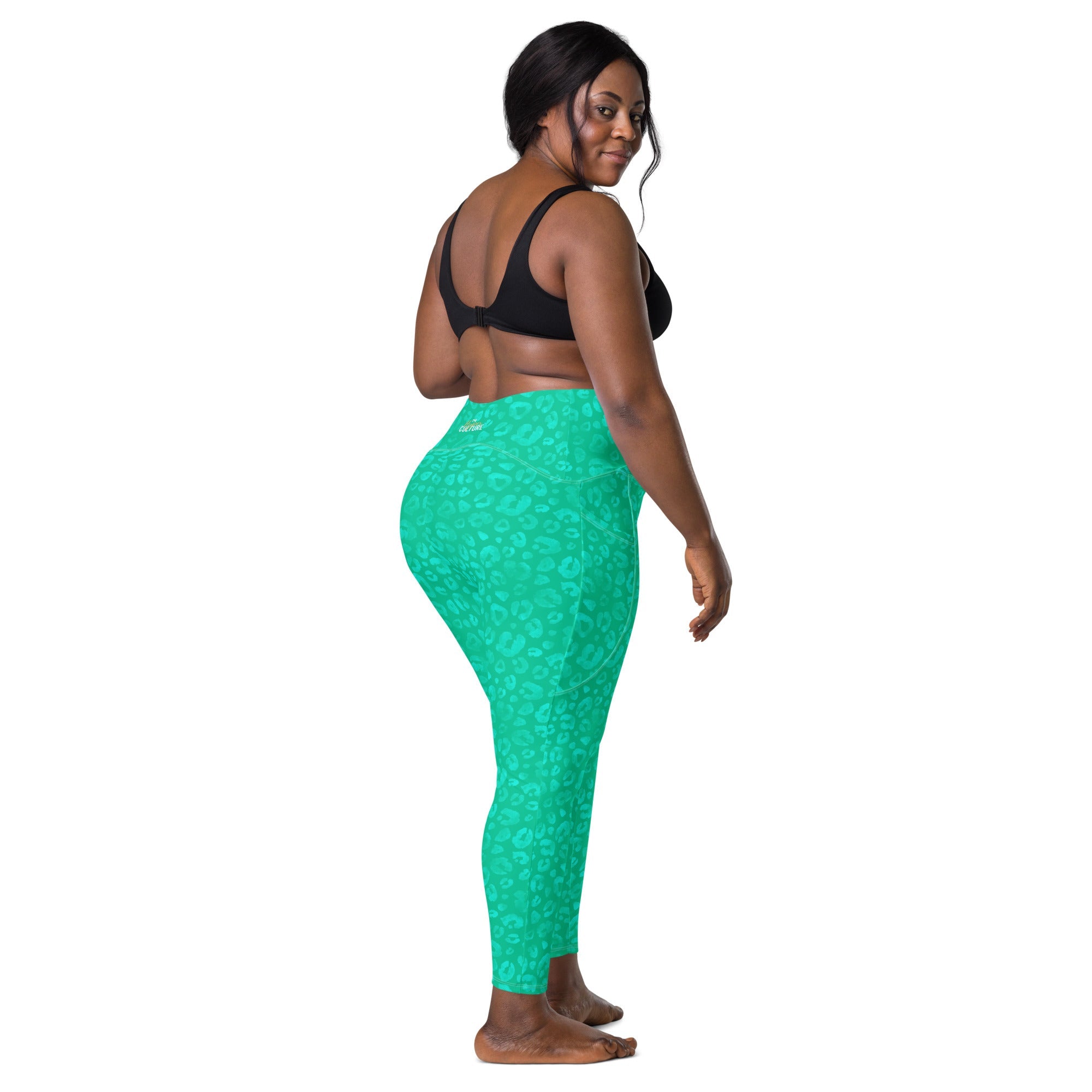 [Wild Side] Parakeet Roar Crossover Leggings with Pockets