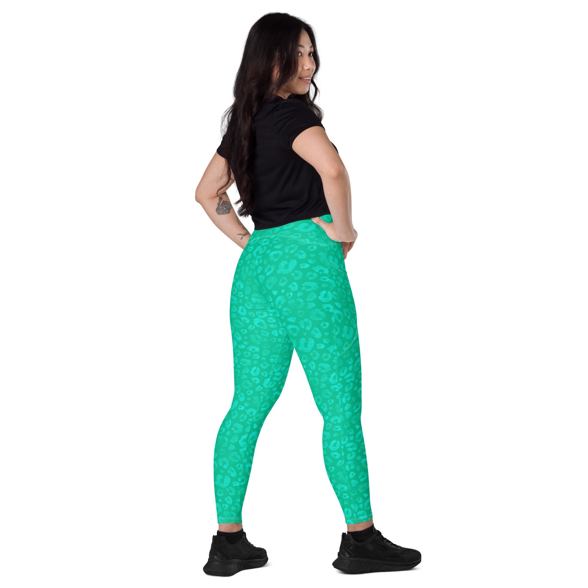[Wild Side] Parakeet Roar Crossover Leggings with Pockets