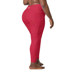 [Wild Side] Crimson Roar Crossover Leggings with Pockets