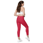 [Wild Side] Crimson Roar Crossover Leggings with Pockets