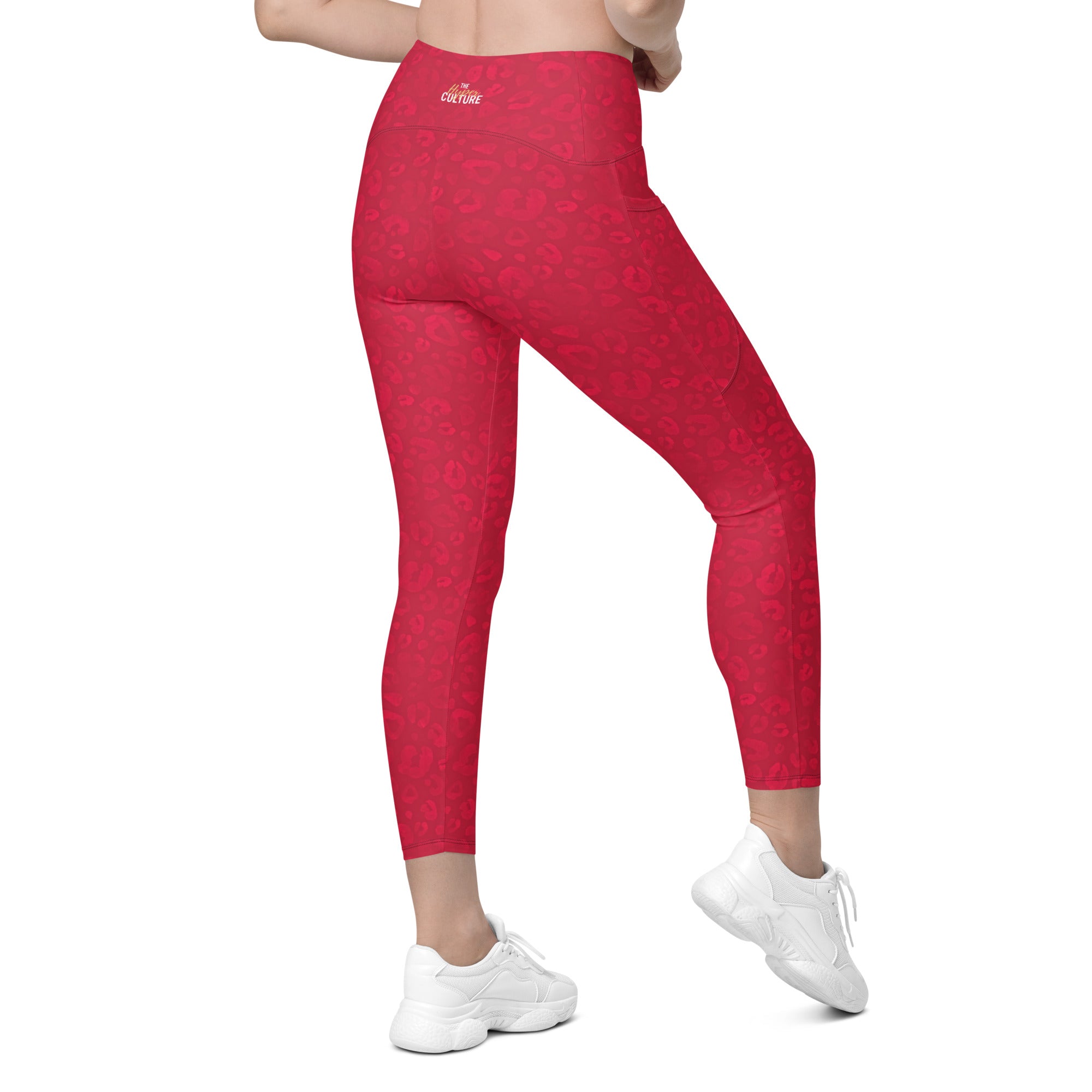 [Wild Side] Crimson Roar Crossover Leggings with Pockets
