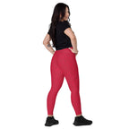 [Wild Side] Crimson Roar Crossover Leggings with Pockets