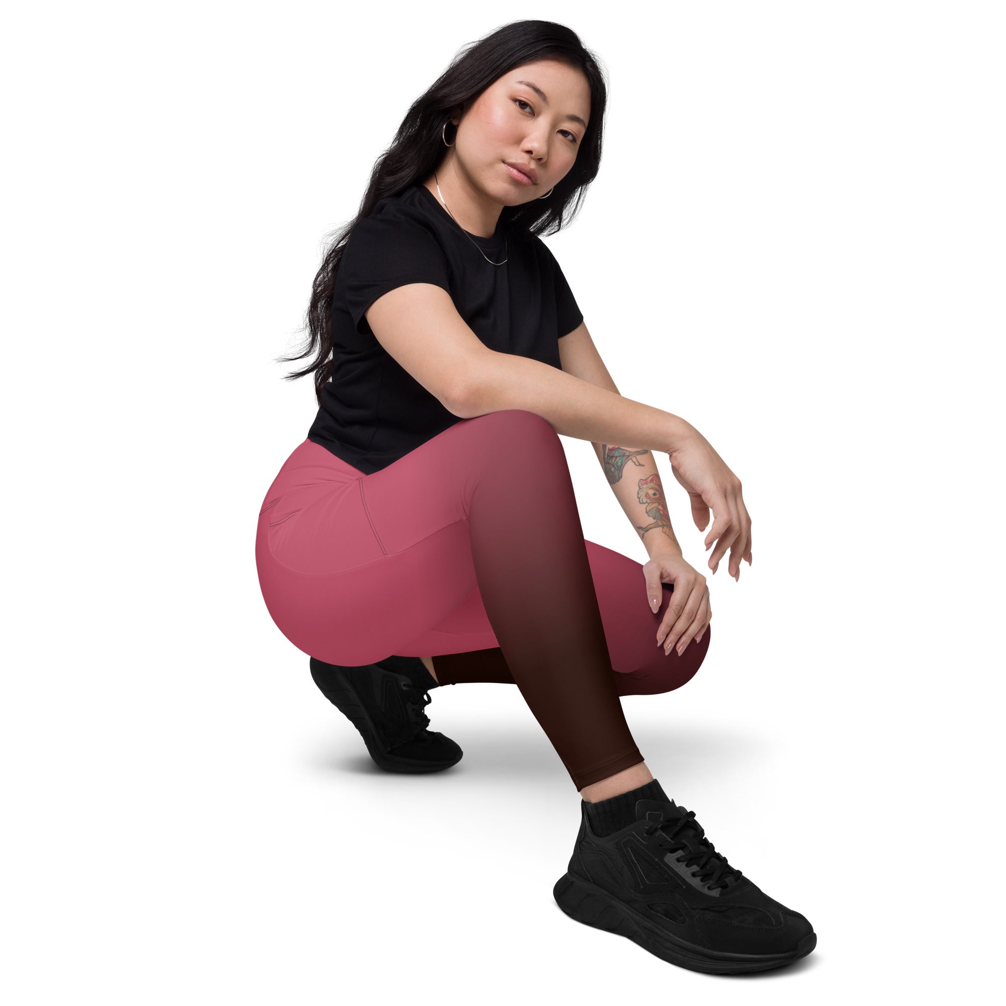 [THC Basics] Blush Latte Crossover Leggings with Pockets