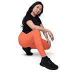 [GeoModa] Coral Crush Crossover Leggings with Pockets