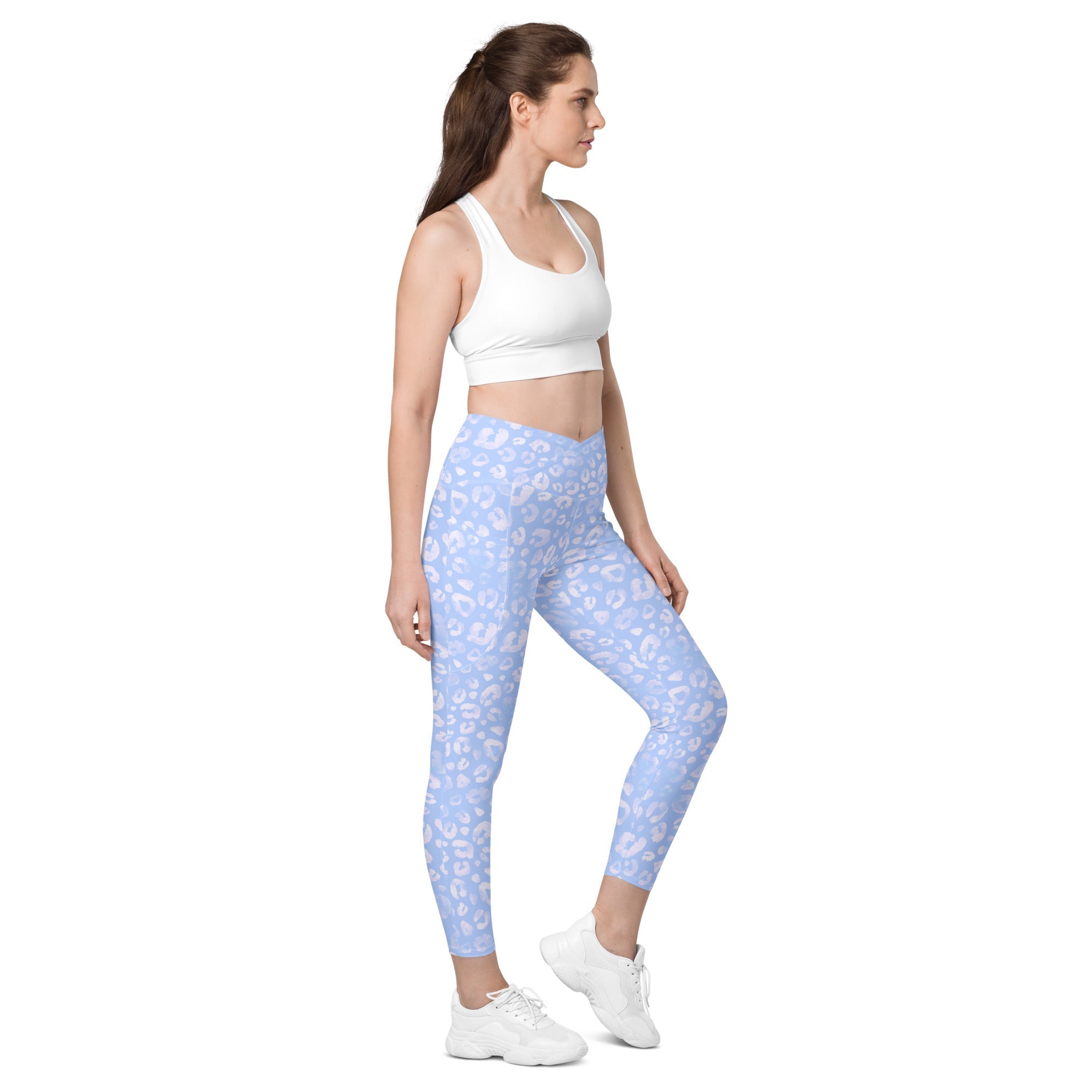 [Wild Side] Azure Roar Crossover Leggings with Pockets