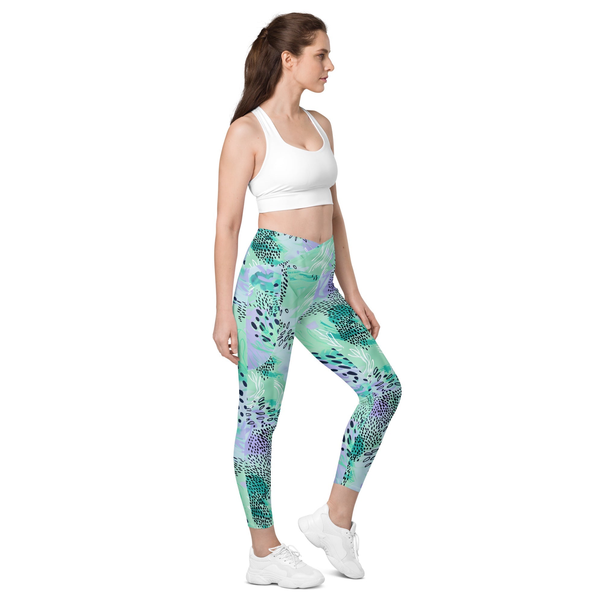 [Wild Side] Wild Whimsy Crossover Leggings with Pockets