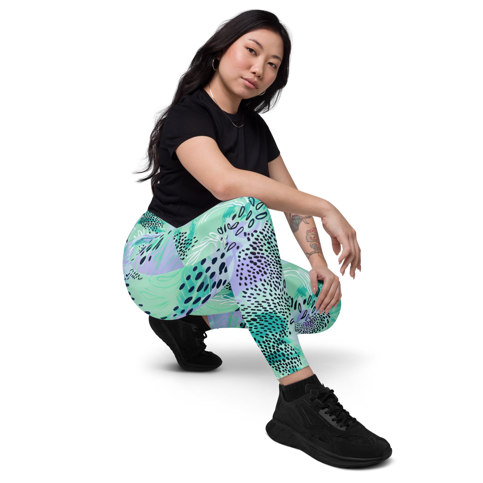 [Wild Side] Wild Whimsy Crossover Leggings with Pockets