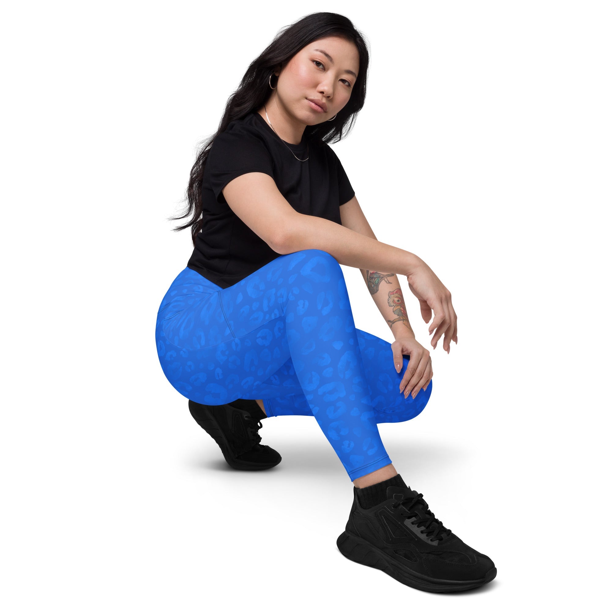 [Wild Side] Cerulean Spots Crossover Leggings with Pockets