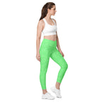 [Wild Side] Green Safari Crossover Leggings with Pockets