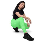 [Wild Side] Green Safari Crossover Leggings with Pockets