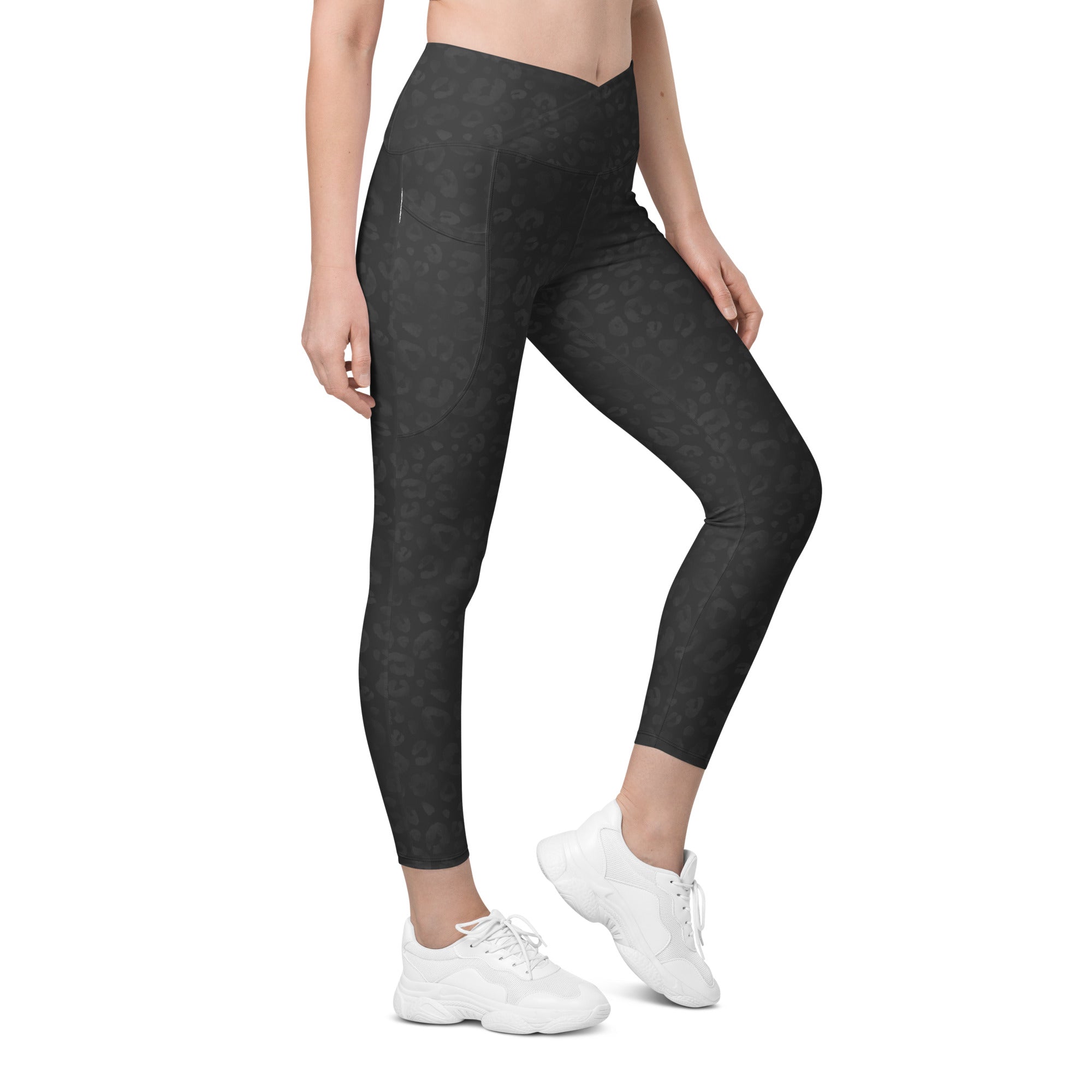 [Wild Side] Obsidian Roar Crossover Leggings with Pockets