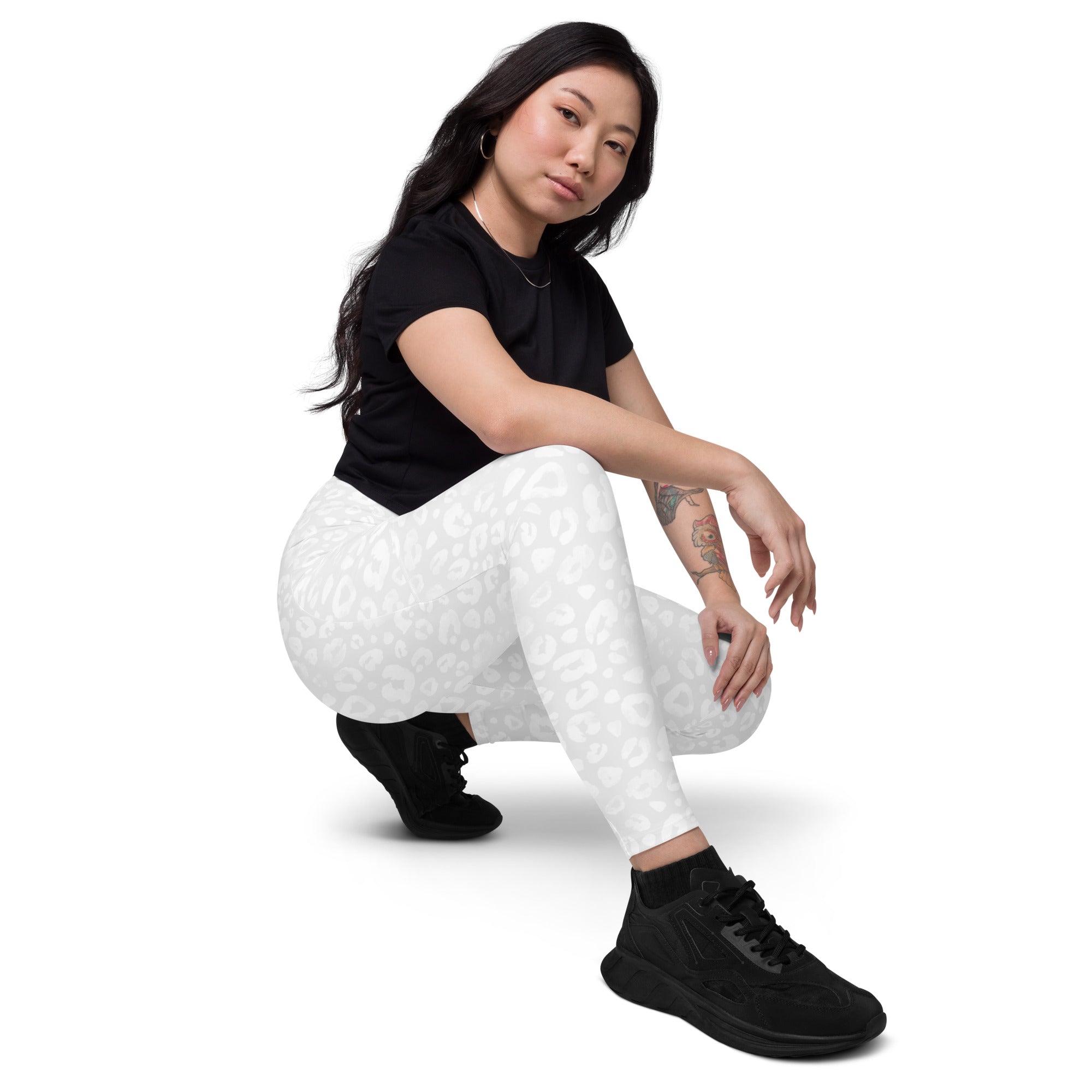 [Wild Side] Ivory Roar Crossover Leggings with Pockets