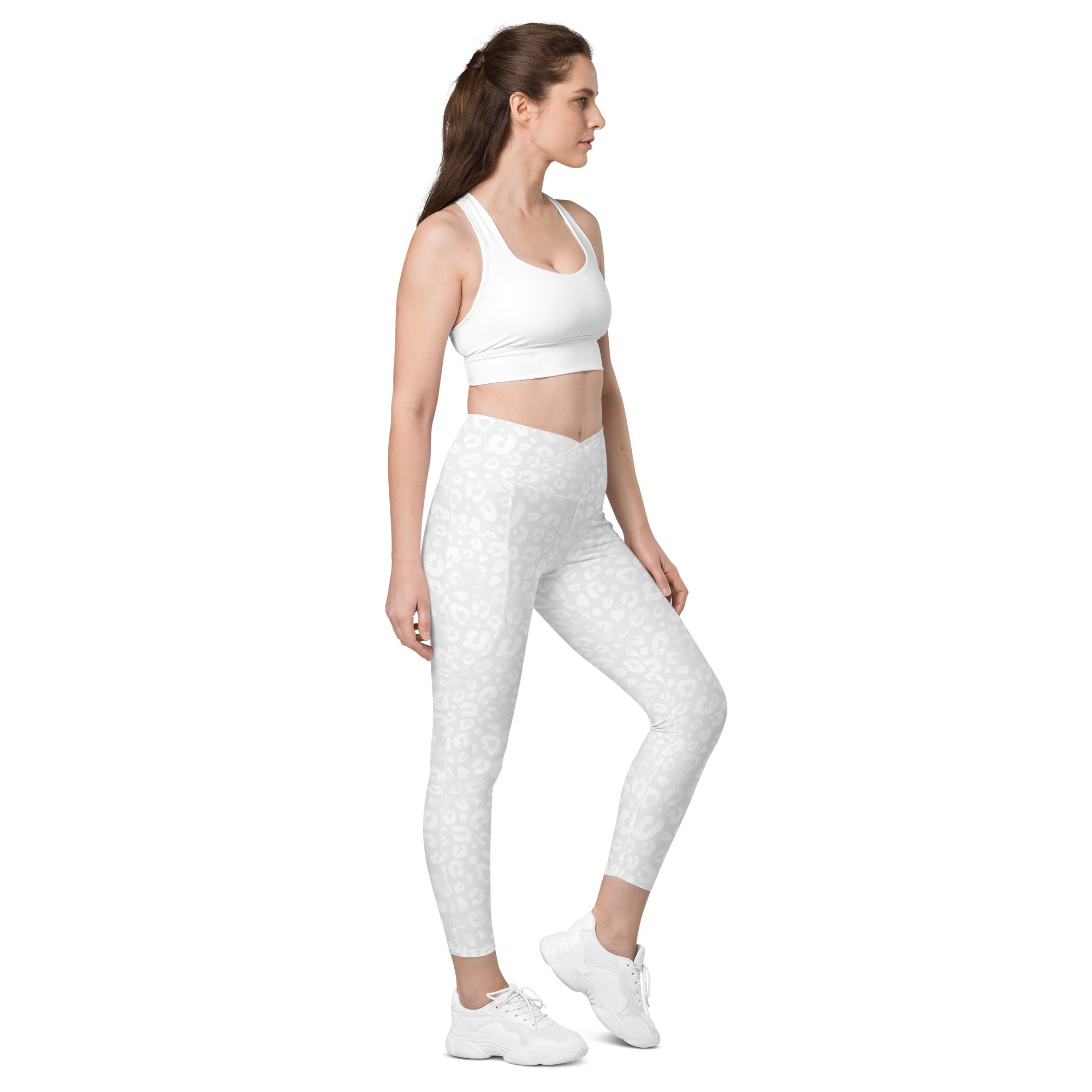 [Wild Side] Ivory Roar Crossover Leggings with Pockets