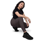[Wild Side] Mocha Spots Crossover Leggings with Pockets
