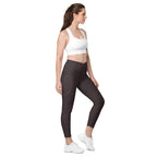[Wild Side] Mocha Spots Crossover Leggings with Pockets